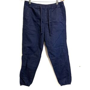 Gap Navy Blue Jogger Pants drawstring linen/ cotton size S
